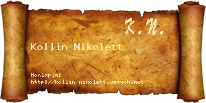 Kollin Nikolett névjegykártya