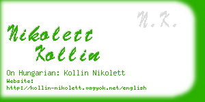 nikolett kollin business card